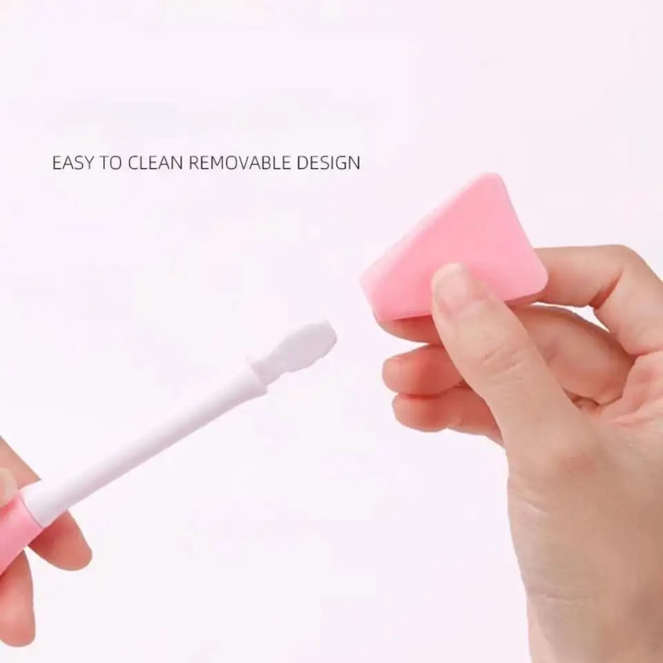 Bear Double Head Face Brush, Silicone Mud Film Facial Brush, Multifunctional Long Handle Silicone Applicator Women, Face Mask Cream Sticks Brush, Facial Mask Applicator, Makeup Removal Scrubber,  Portable Salon Spa Facial Cleansing Brush