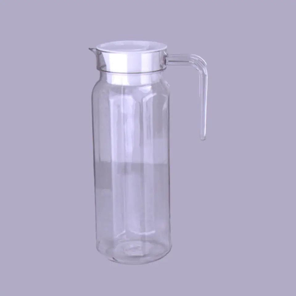 Strip Line Water Jug, 1100ml Beverage Pitcher With Lid, Acrylic Transparent Cold Water Jug, Dining Table Beverage Container, Large Capacity Water Container For Home