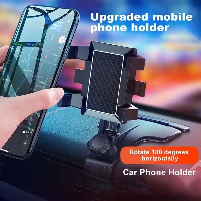 Dashboard Mobile Holder, Universal Phone Suction Bracket, 360 Adjustable Rotating Mount Holder, Multipurpose Cell Phone Stand, 360 Degree Rotating GPS Navigation Bracket, Car Dashboard Rear View Mirror with 360° Spring Clip