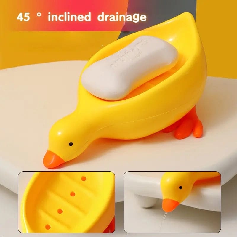 Little Duck Soap Holder, Cute Soap Drying Rack, Kitchen Bathroom Shelf Floor Type Soap Holder, Portable Countertop Soap Organizer, Soap Case for Shower Bathroom Kitchen