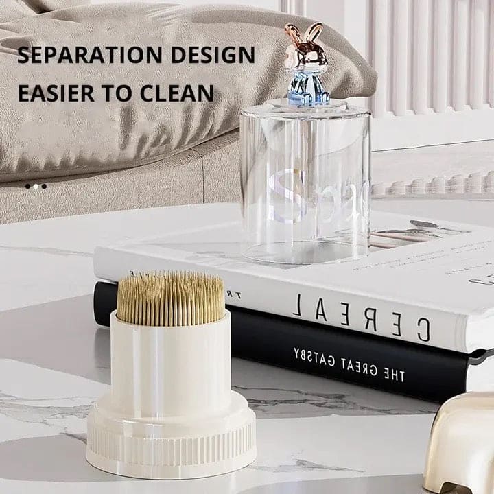 Rabbit Toothpick Box, Creative Multifunctional Toothpick Dispenser, Cute Cartoon Swab Cotton Holder With Lid, Swab Kitchen Dining Bar Toothpick Holder, Portable Rustproof Stand Toothpick Holder