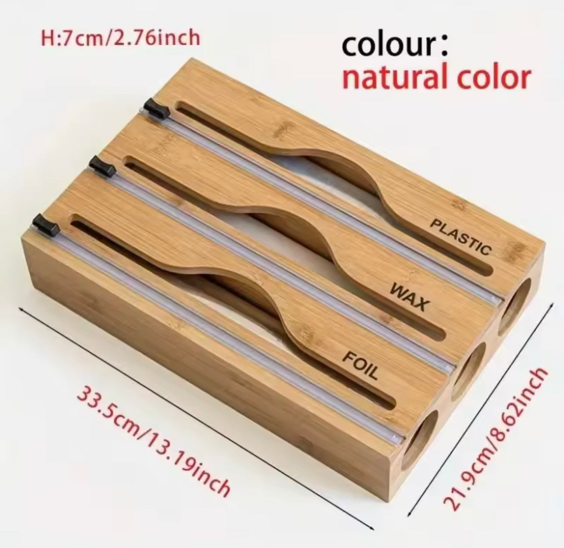 Wall Mounted Bamboo Foil Cling Film Cutter, Foil Dispenser With Cutter, Kitchen Wrap Dispenser, Kitchen Organization, Bamboo Plastic Film Cutter, Wall Film Dispenser