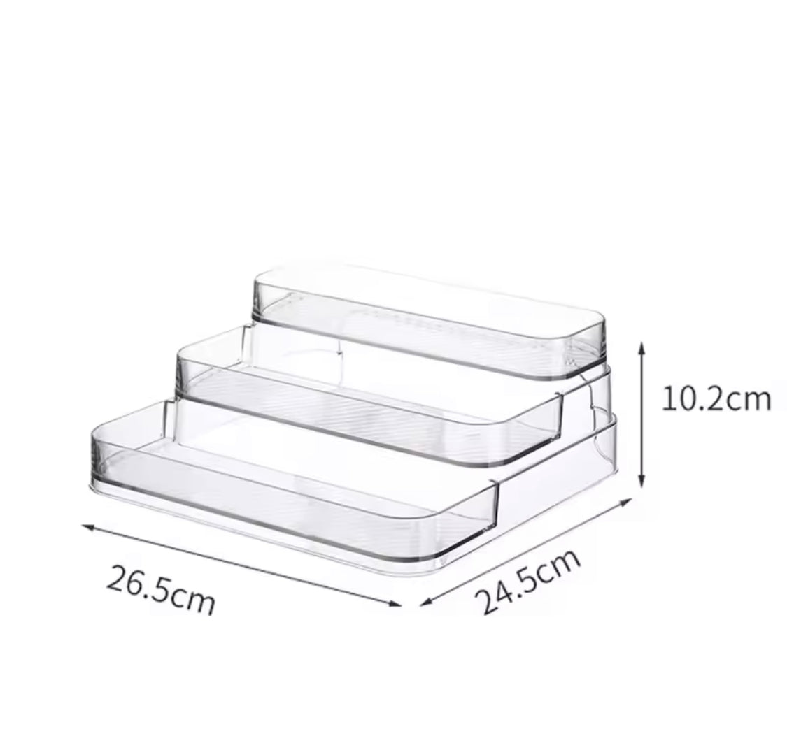 3 Tier Acrylic Desktop Perfume Shelf, Kitchen Seasoning Organizer Box, Multi Layer Vanity Countertop