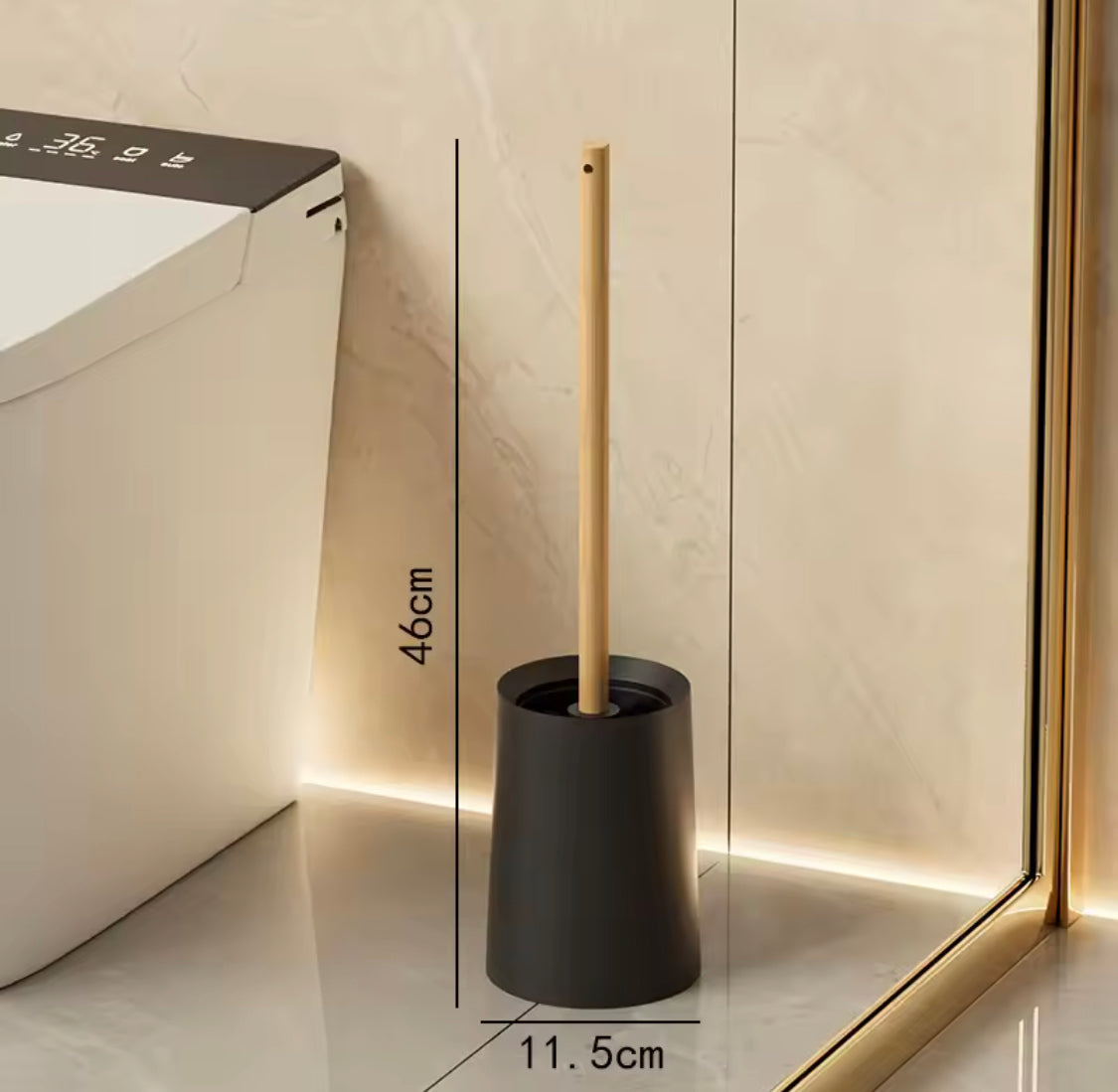 Anti Splashing Wooden Toilet Brush With Holder, Long Handle Toilet Brush, Household Washing Toilet Cleaning Brush