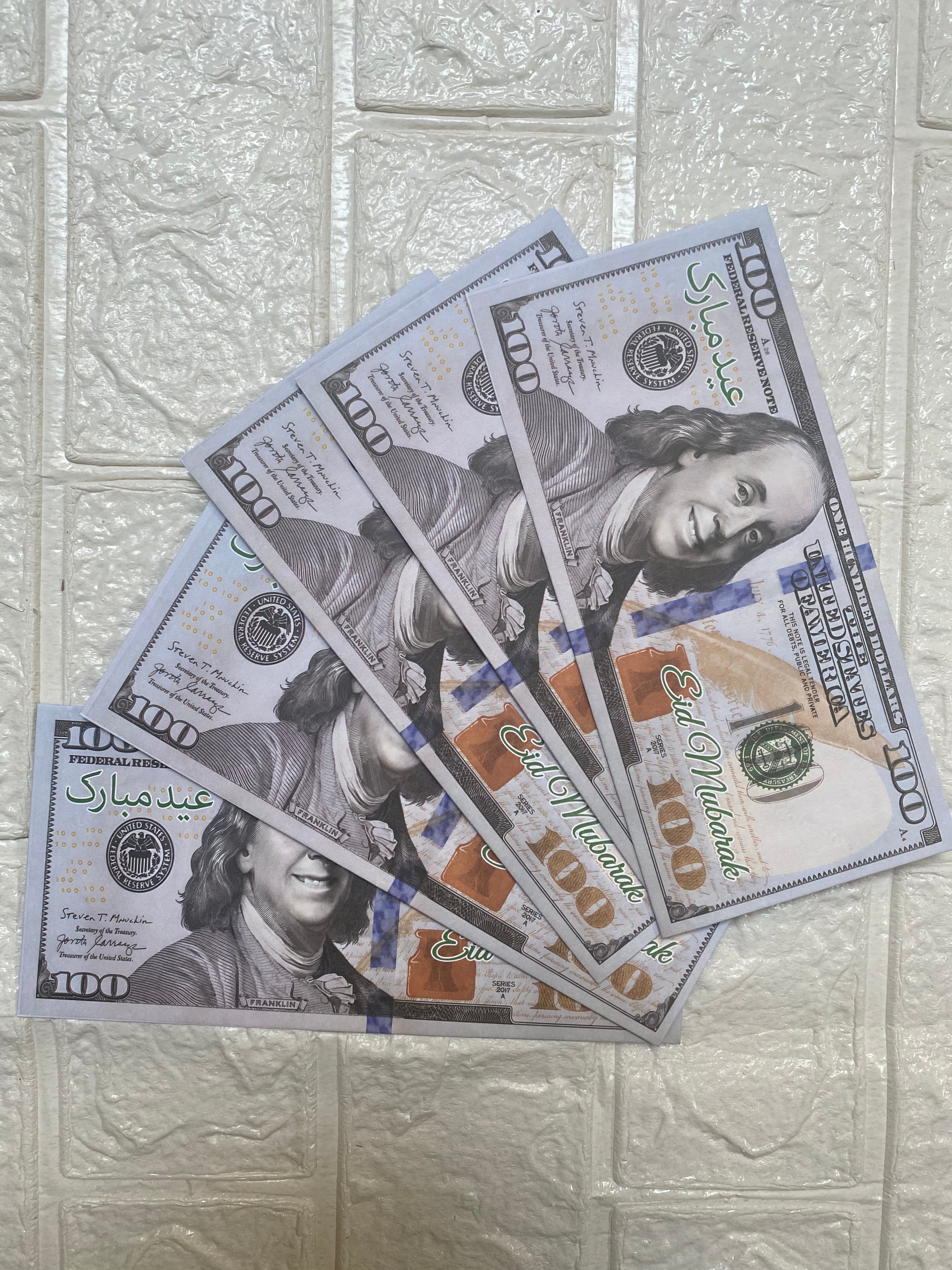 Set Of 10 Dollar Eid Envelopes, Kids Eidi Envelop, New Trendy Dollar Envelopes