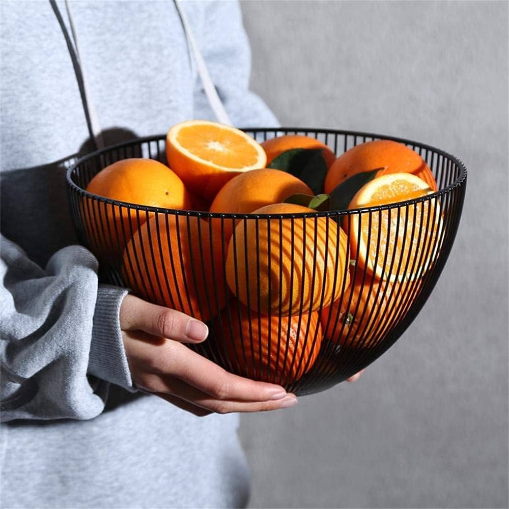 Round Wire Fruit Basket, Modern Minimalist Metal Fruit Bowl, Kitchen Countertop Fruit Basket