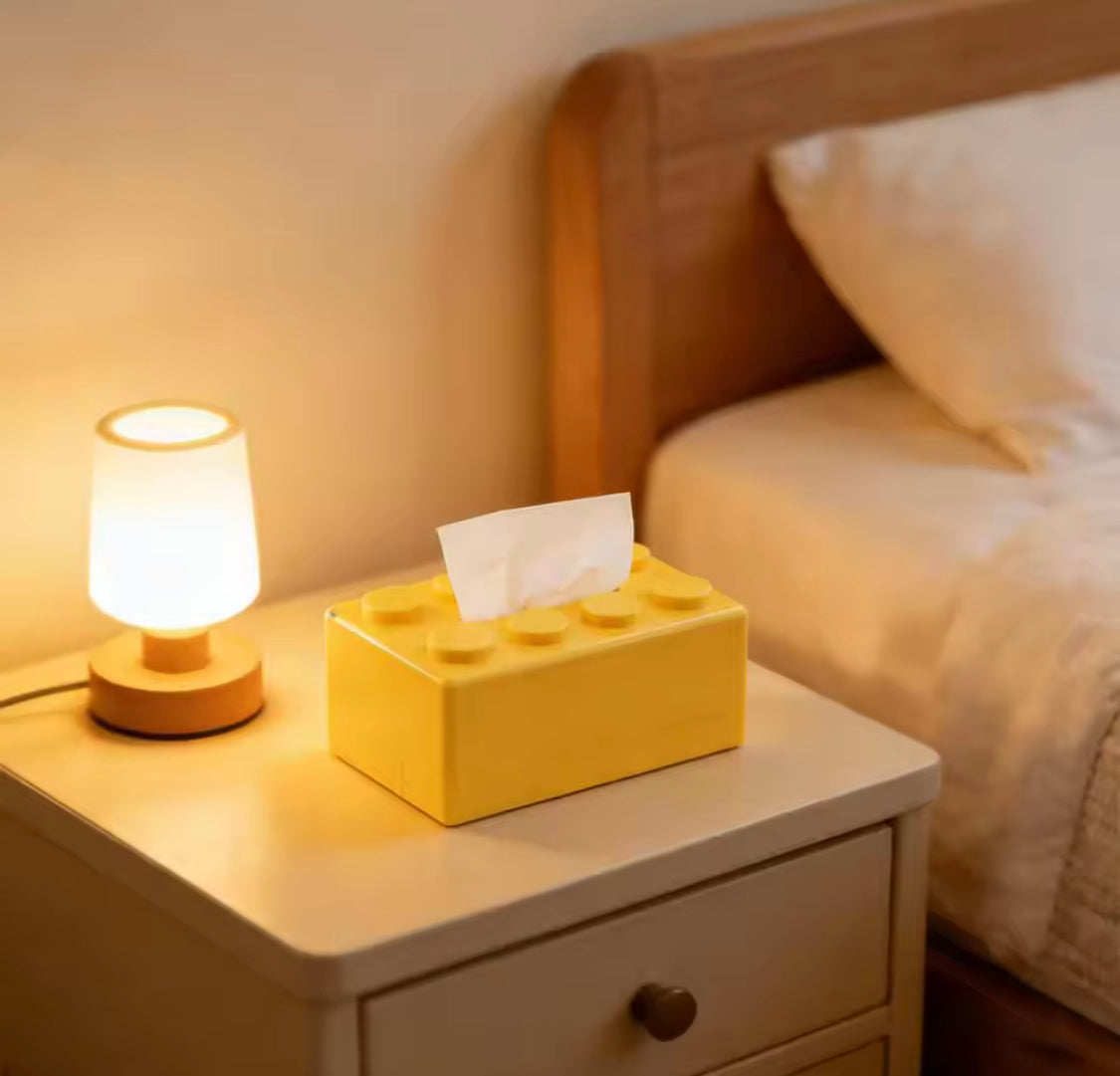 Building Block Style Decorative Tissue Box, Wall Mounted Punch Free Napkin Holder, Napkins Paper Storage Box