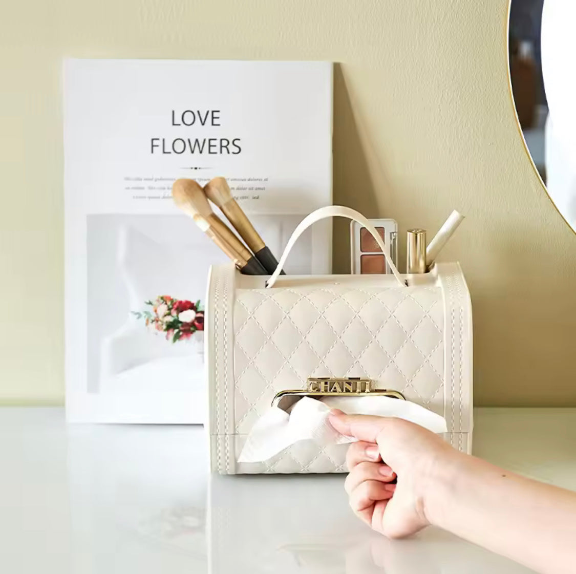 Handbag Shaped Tissue Box, Leather Bag Tissue Box Container, Leather Bag Napkin Container, Luxury Design Tissue Box Holder