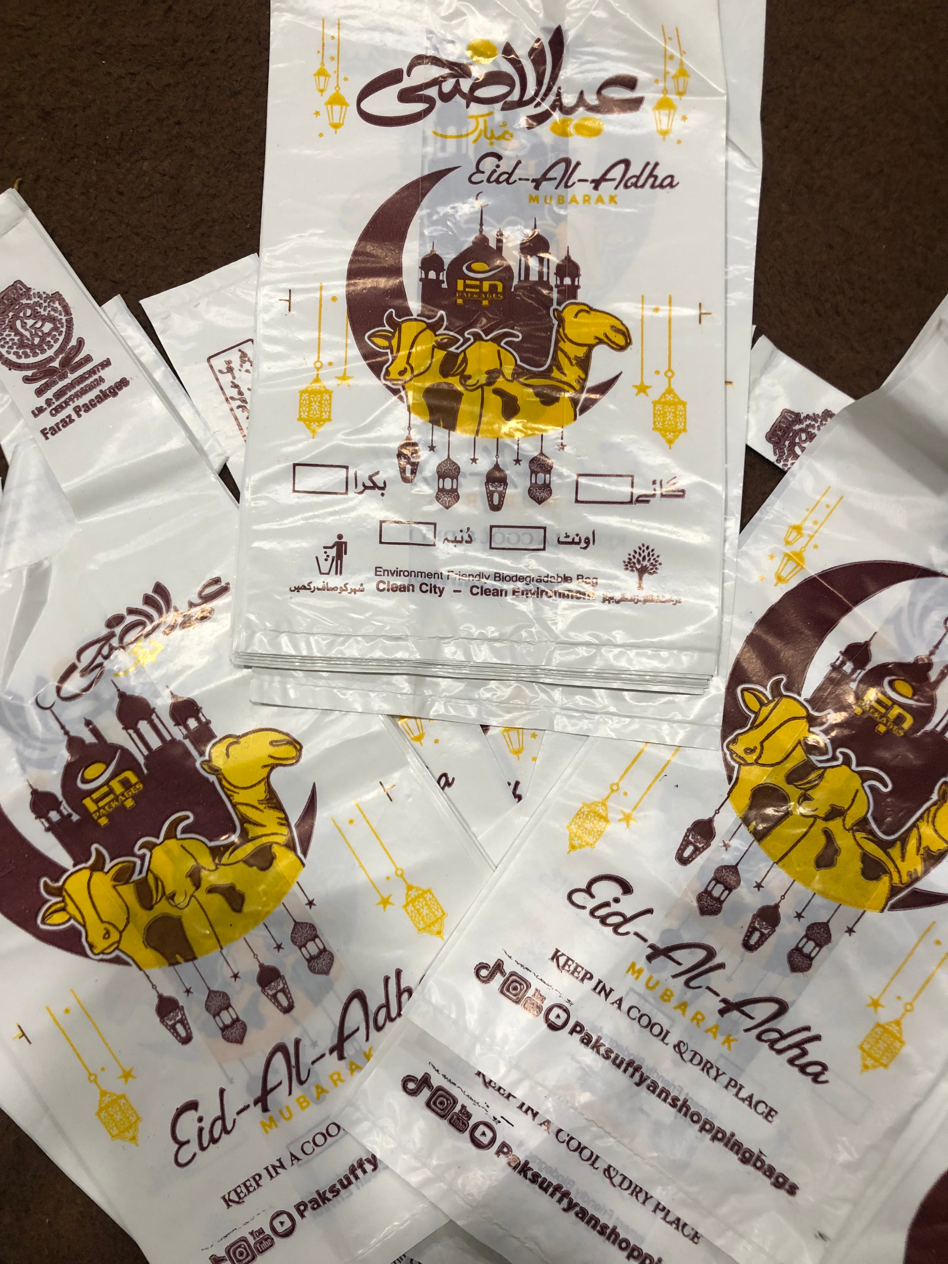 Bakra Eid Meat Bags, Disposable Shoppers, Meat Plastic Bags