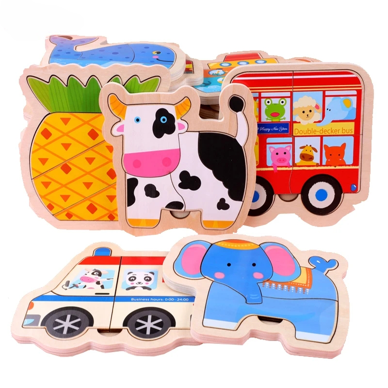 Colorful Wooden 3D Puzzle, Jigsaw Board Colorful Puzzle, Learning Toy For Children