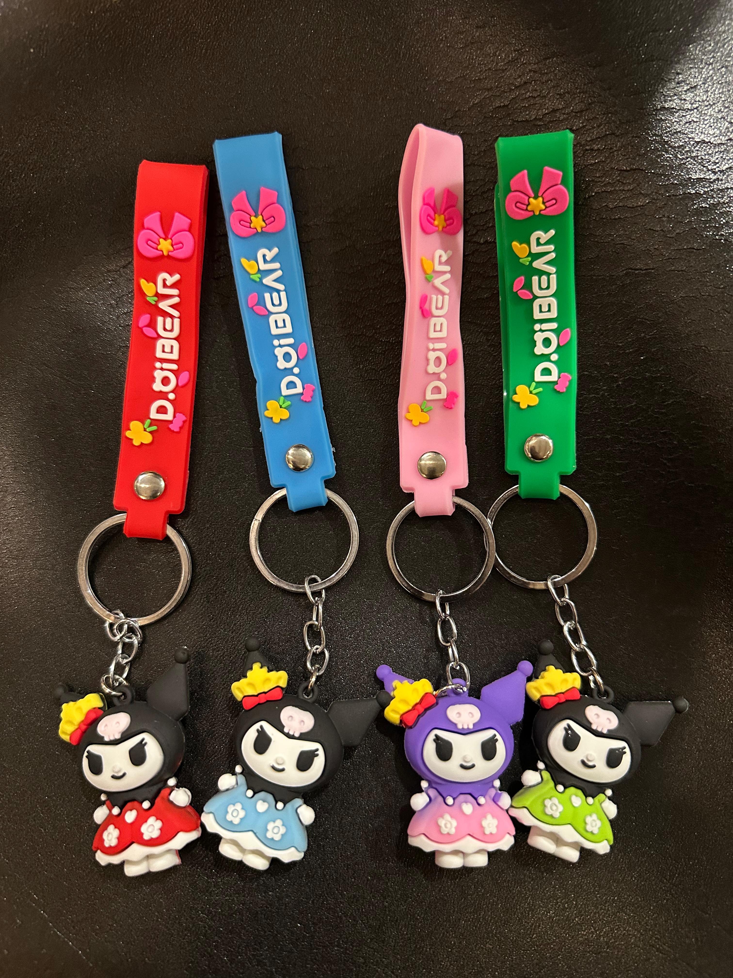 Set Of 3 Cute Anime Keychains, Kawai Cartoon Hanging Keychains, Cute Doll Ornament Keychains