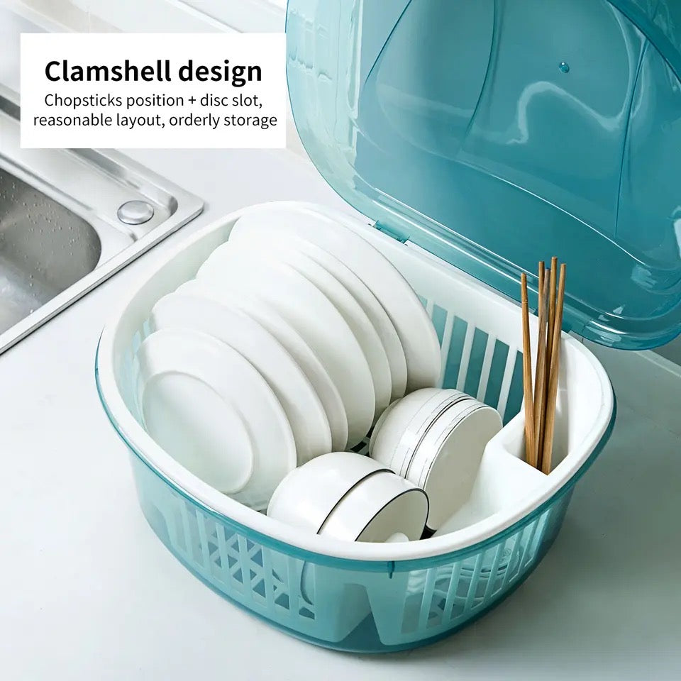 Fancial Dish Draining Rack, Kitchen Tableware Rack Storage Box, Home Dish Drainer Kitchen, Countertop Cutlery Tableware Organizer