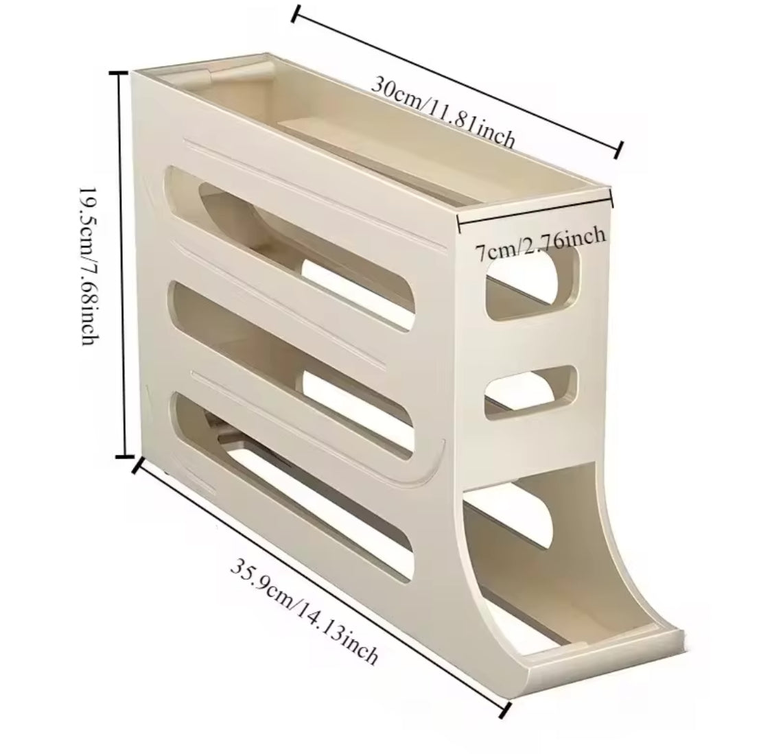 Automatic Rolling Egg Storage Box, Four Tier Egg Roller Rack, Refrigerator Egg Dispenser, Egg Basket Container