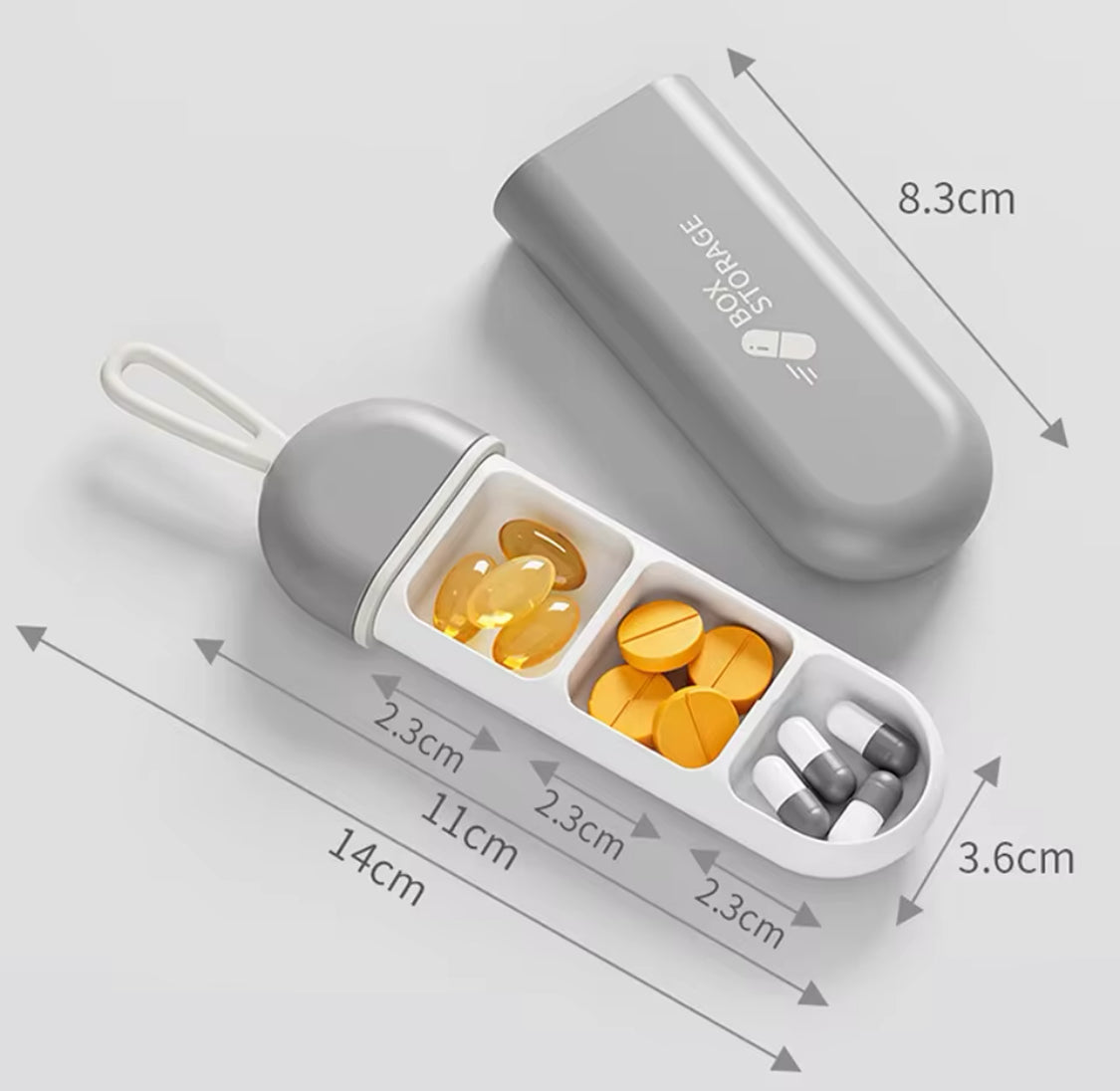 Mini Portable Small Pill Box, Three Compartment Medicine Organizer Box, Durable Sturdy Pocket Pill Box