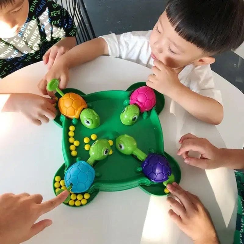 Hungry Turtle Board Toy, Turtle Snatching Bean Ball Table Game, Kids Desktop Competitive Game, Multiplayer Competitive Race Toy, Children's Little Turtle Eating Beans Toy, Creative Launchers Game
