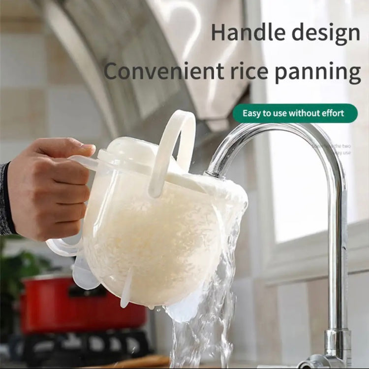 Quick Automatic Rice Washer, Filter Rice Sieve Colander Basket, Plastic Handle Washing Rice Machine