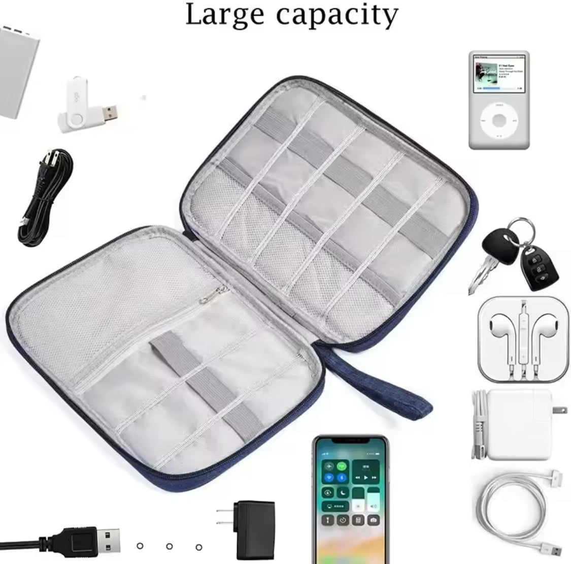 Multifunctional Cable Organizer Pouch, Travel Office Storage Bag, Electronic Accessories Storage Holder Bag