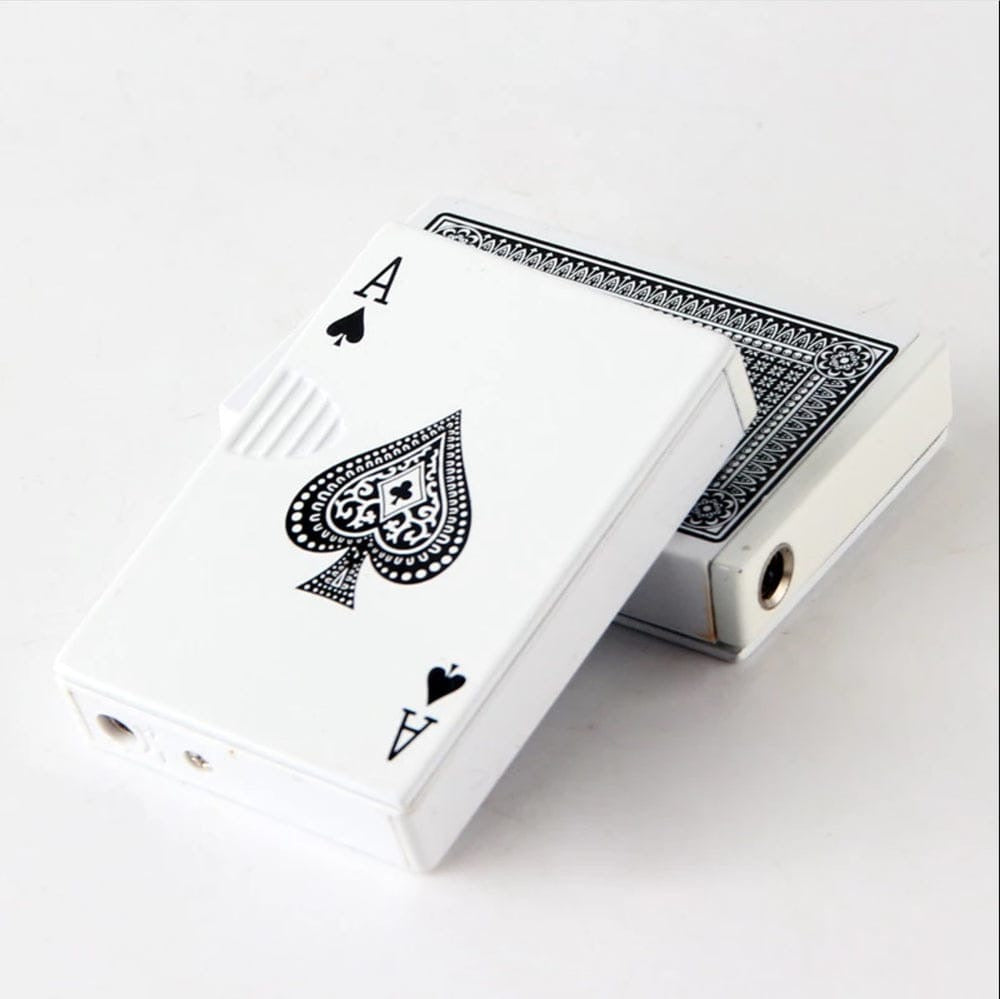 Poker Card Metal Lighter, Creative Jet Flame Pocket Lighter, Windproof Playing Card Lighter, Windproof Outdoor Lighter, Cool Gadget Pocket Lighter, Flame Dazzling Butane Lighter