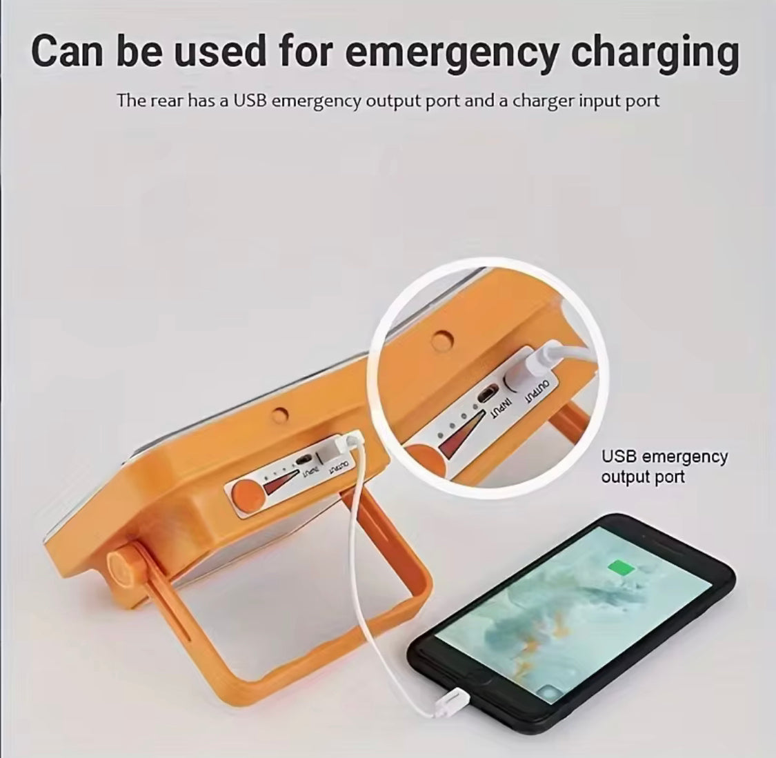 Rechargeable Outdoor LED Solar Floodlight, 500W Spotlight With Mobile Charging Pot, Camping Solar Light, Emergency Lamps Work Light, Handheld Flashlight Outdoor Tent Camping Lamp