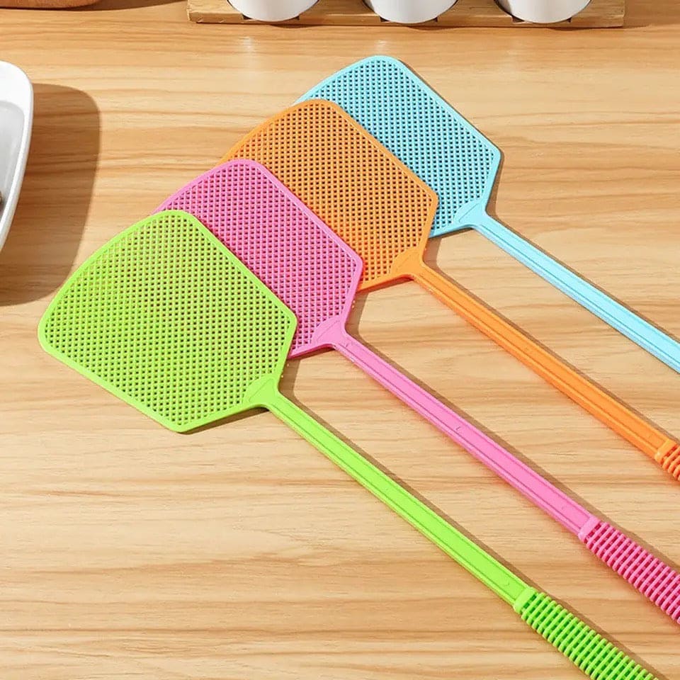 Plastic Fly Swatters, Flexible Long Handle Manual Swat, Striking Fly Sticky Flea Mattress Sticky Strip, Pest Bug Mosquito Insect Killer Slap Tool