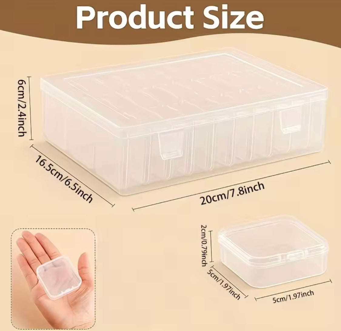 Transparent Bead Storage Organizer Box, Multi Compartment Craft Organizer, Mini Bead Collection Organizer