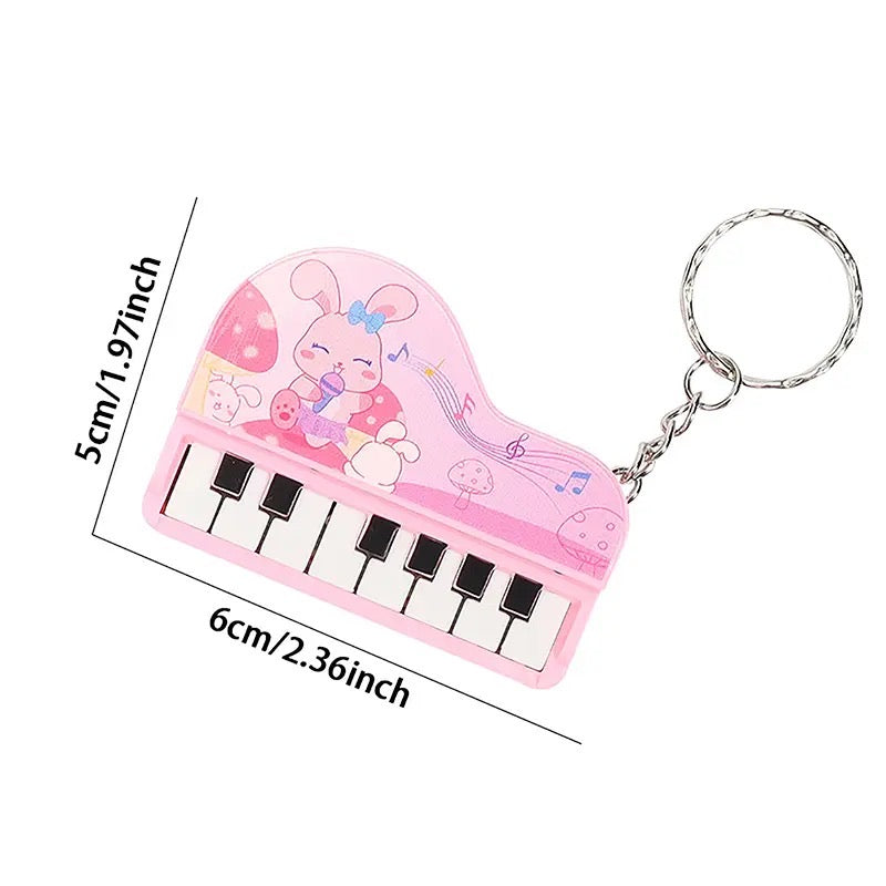 Piano Keychain With Sound, Mini Portable Musical Instrument Toy, Creative Cartoon Music Electronic Piano, Piano Pendant Key Ring