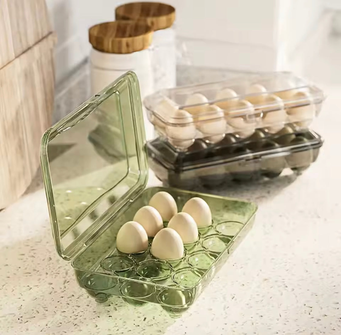 15 Grids Egg Storage Box, Refrigerator Egg Organizer, Egg Storage Tray, Portable Eggs Dispenser