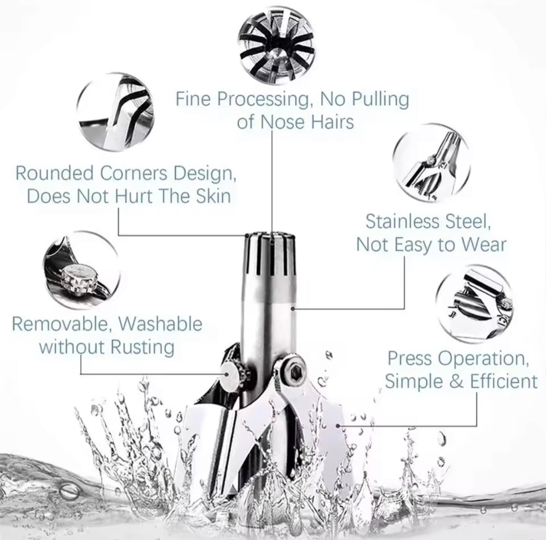 Mini Portable Nose Hair Trimmer, Nose Hair Removal Epilator, Stainless Steel Nose Hair Removal Trimmer