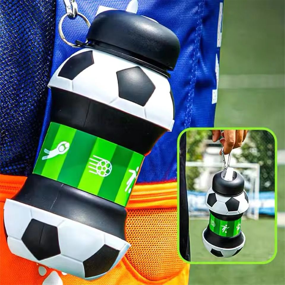 Foldable Water Bottle, Basketball Sports Outdoor Water Bottle, Leak Proof Portable Kids Water Bottle