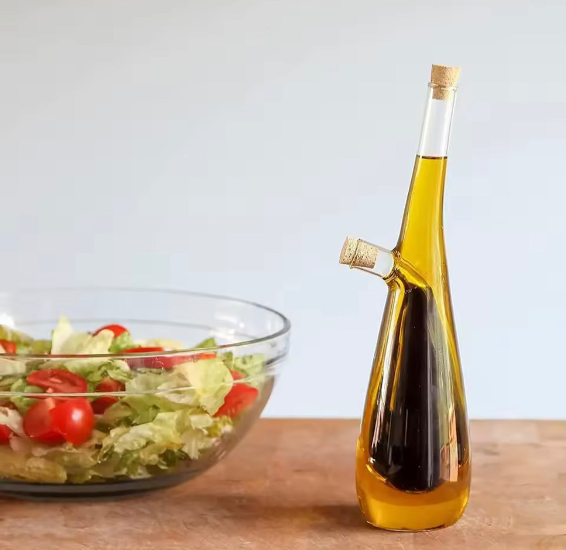 Double Layer Glass Oil Jug, Oil Cruet Jar, Oil And Vinegar Dispenser