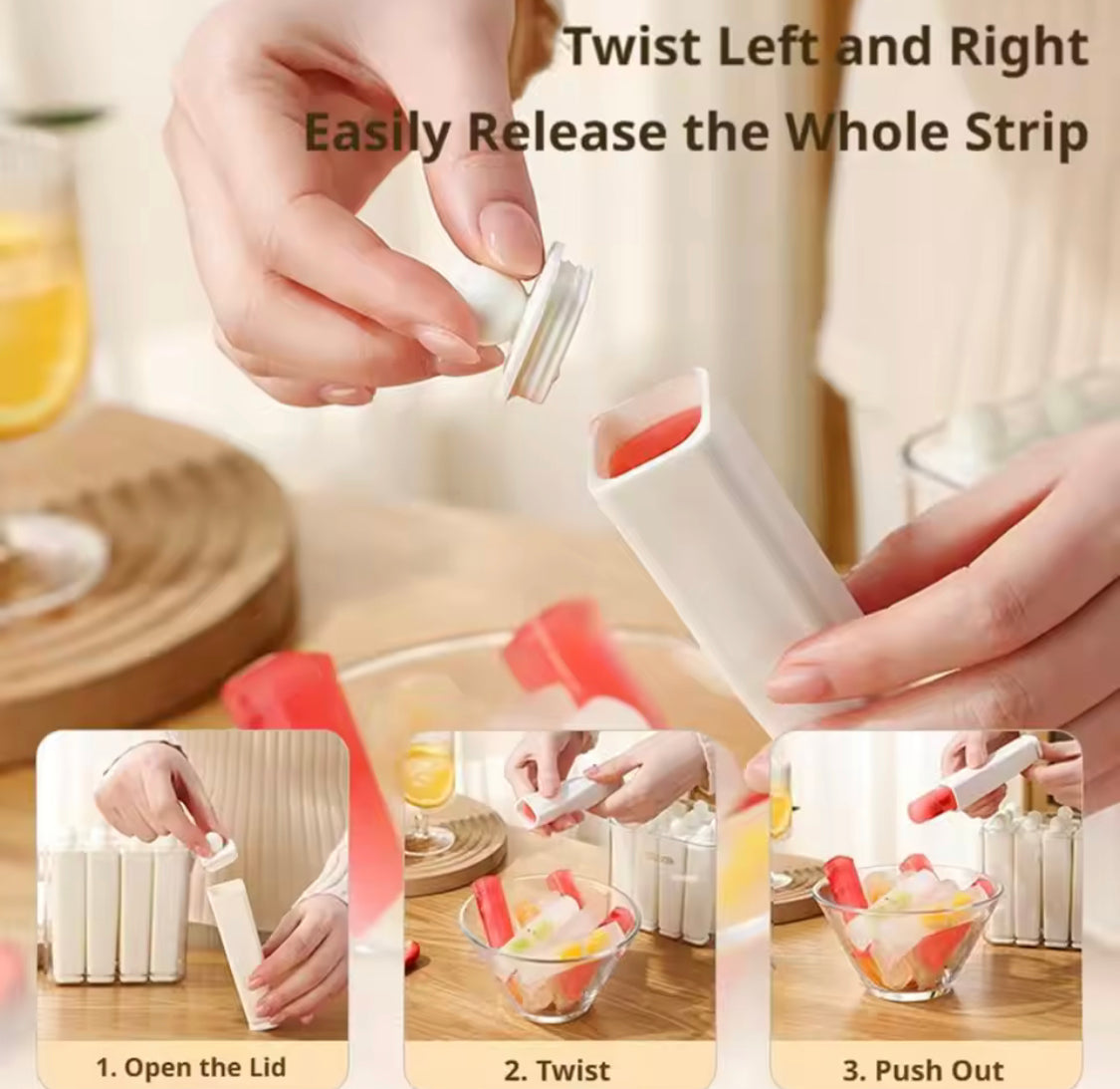 12 Grid Silicone Ice Popsicle Molds With Bucket, Durable Silicone Popsicle Mold with Lid, Portable Frozen Ice Cream Molds