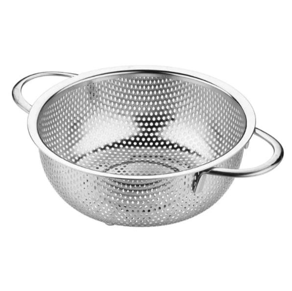 Stainless Steel Colander With Double Handle, Vegetable Strainer Bowl, Kitchen Steel Mesh Strainer Colander