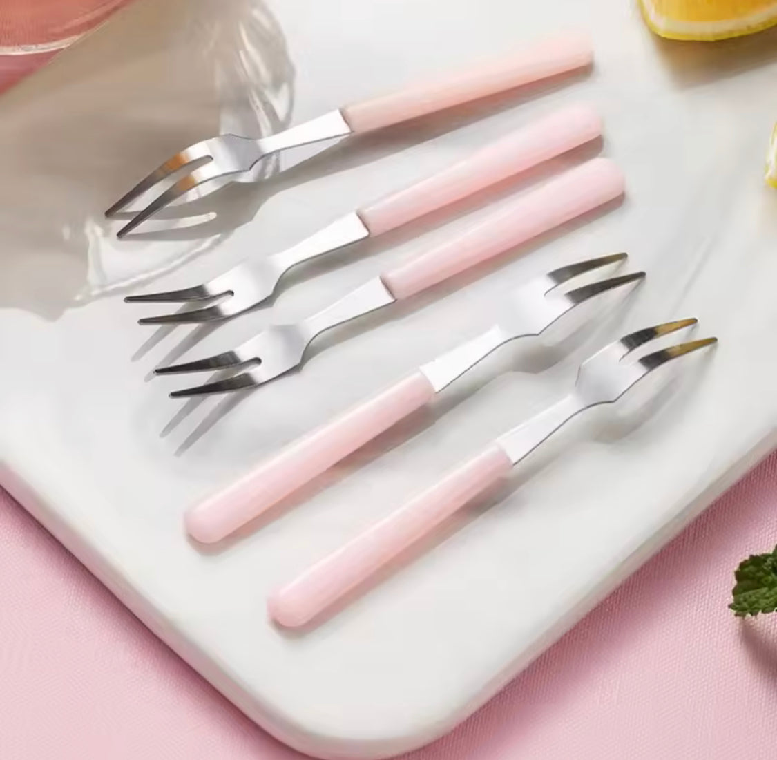 Pack Of 6 Stainless Steel Fruit Fork, Decorative Fork for Appetiser, Creative Tableware Fruit Fork, Stainless Steel Kids Food Pick