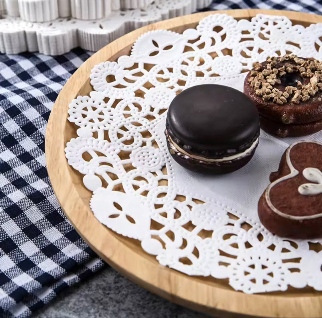 Fried Food Special Bottoms, Fried Food Oil Absorbing Paper, Round Lace Coaster Place Mat, Multipurpose White Lace Napkin, Fried Food Paper Tray Lace