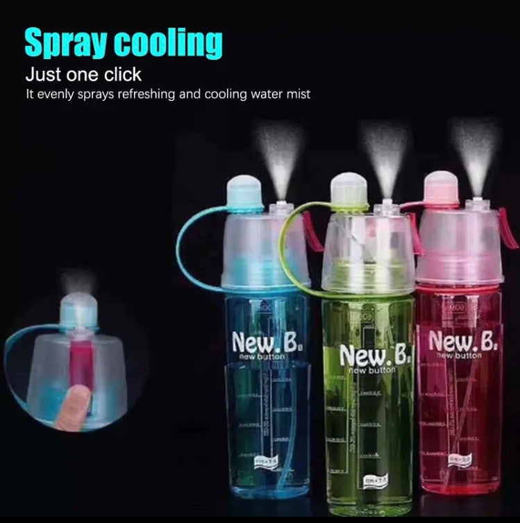 600ML Spray And Drinking Bottle, Large Capacity Sport Water Bottle, Portable Solid Plastic Outdoor Bottle