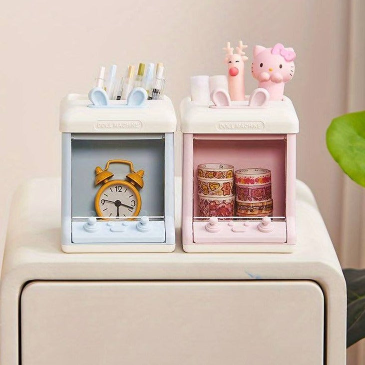 Arcade Desk Organizer, Multifunctional Storage Box, Large Capacity Doll Machine Storage Box, Multi Compartment Pen Holder