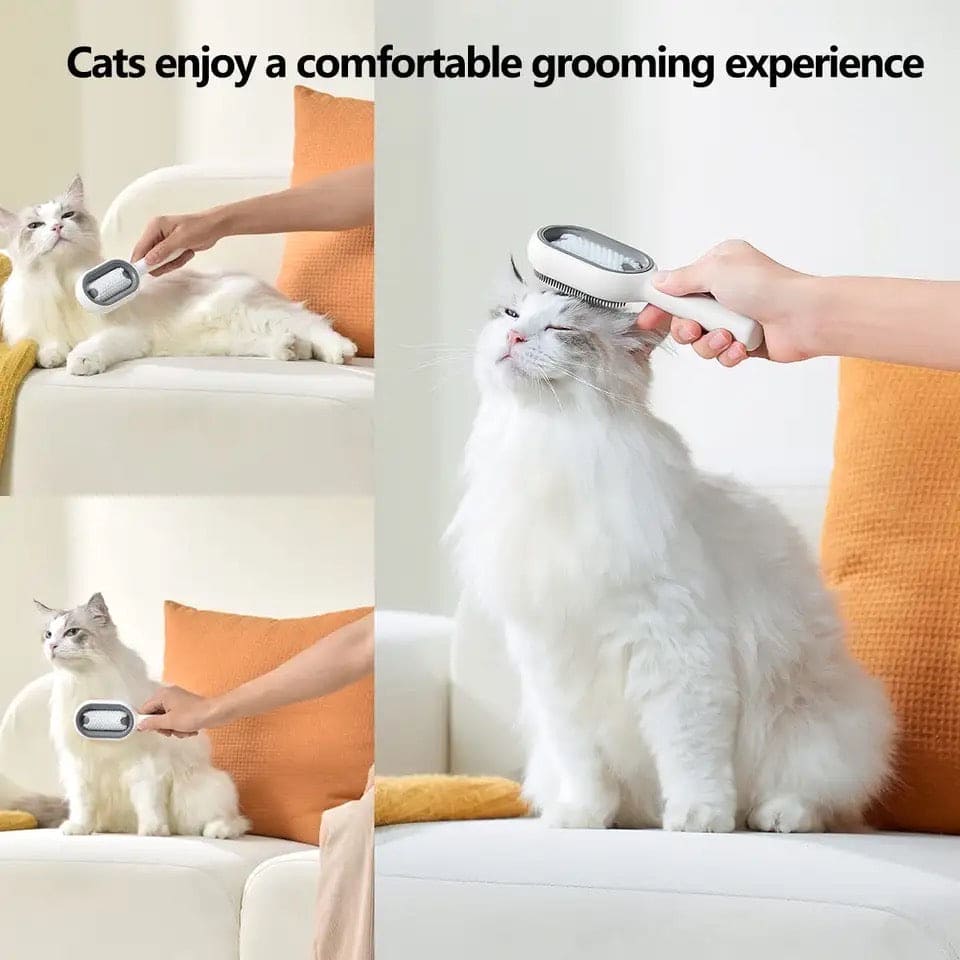 Pet Grooming Brush, Clothes Fuzz Shaver, 4 in 1 Pet Cleaning Hair Removal Comb, Travel Brush for Removing Pet Hair in Cloth, Self Slicker Cleaning Brush, Multifunctional Cat Dog Comb, Floating Hair Sticky Remover, Universal Pet Knots Remover