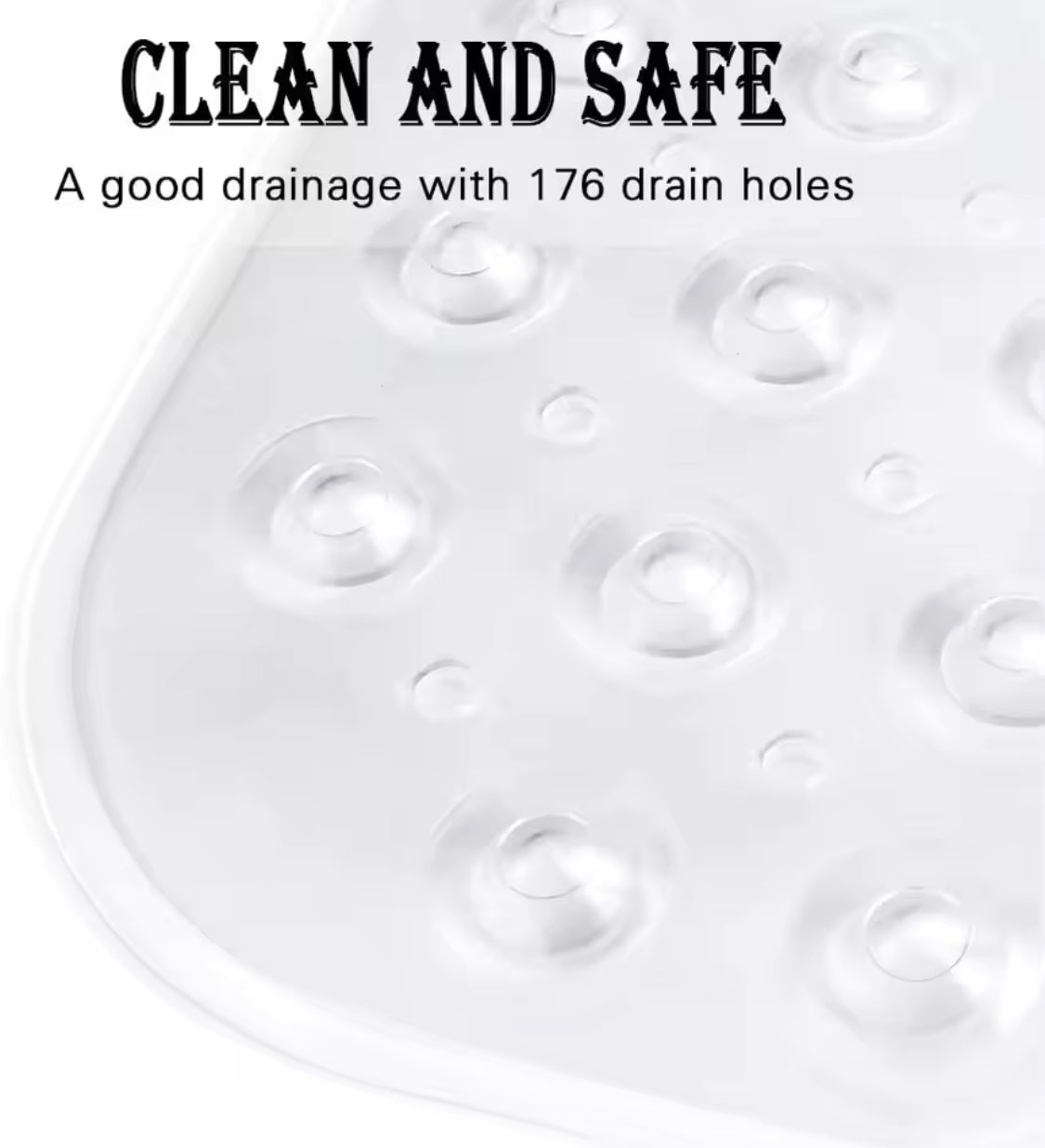 Rectangle PVC Anti Skid Bath Mat, Soft Shower Bathroom  Mat, Suction Cup Non Slip Bathtub Carpet