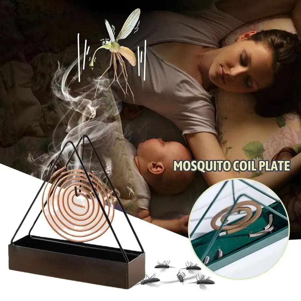 Triangle Coil Holder, Iron Mosquito Incense Box, Creative Mosquito Coil Holder With Tray, Mosquito Repellent Incense Rack, Creative Incense Rack Home Tools, Anti-Scald Mosquito Coil Holder With Tray
