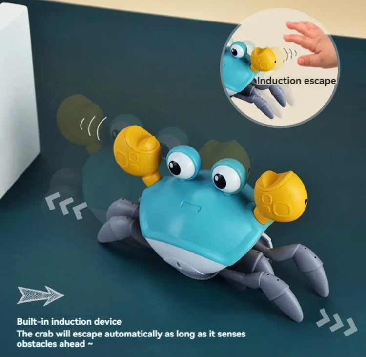 Baby Crawling Crab Toy, Rechargeable Electric Crab Run Away, LED Light Up Kids Toddler