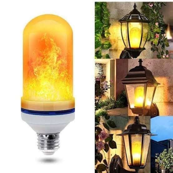 LED Flame Bulb, Yellow Flickering Lamp With Upside Down Effect, LED Dynamic Flame Effect Light, Indoor and Outdoor Home Decoration Flame Blub, Summer Flame LED Flame Light Bulb