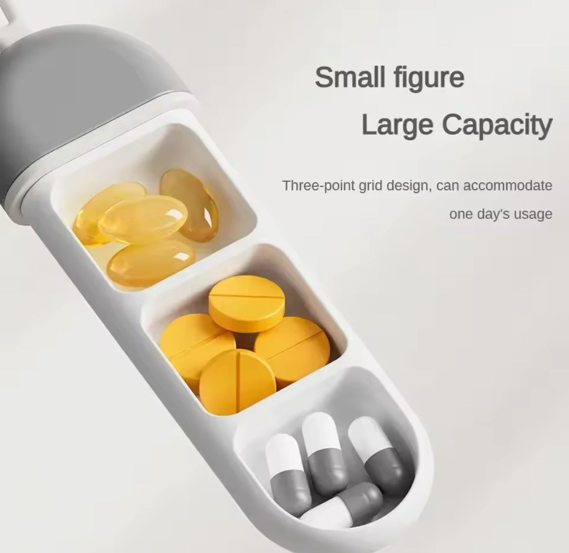 Mini Portable Small Pill Box, Three Compartment Medicine Organizer Box, Durable Sturdy Pocket Pill Box