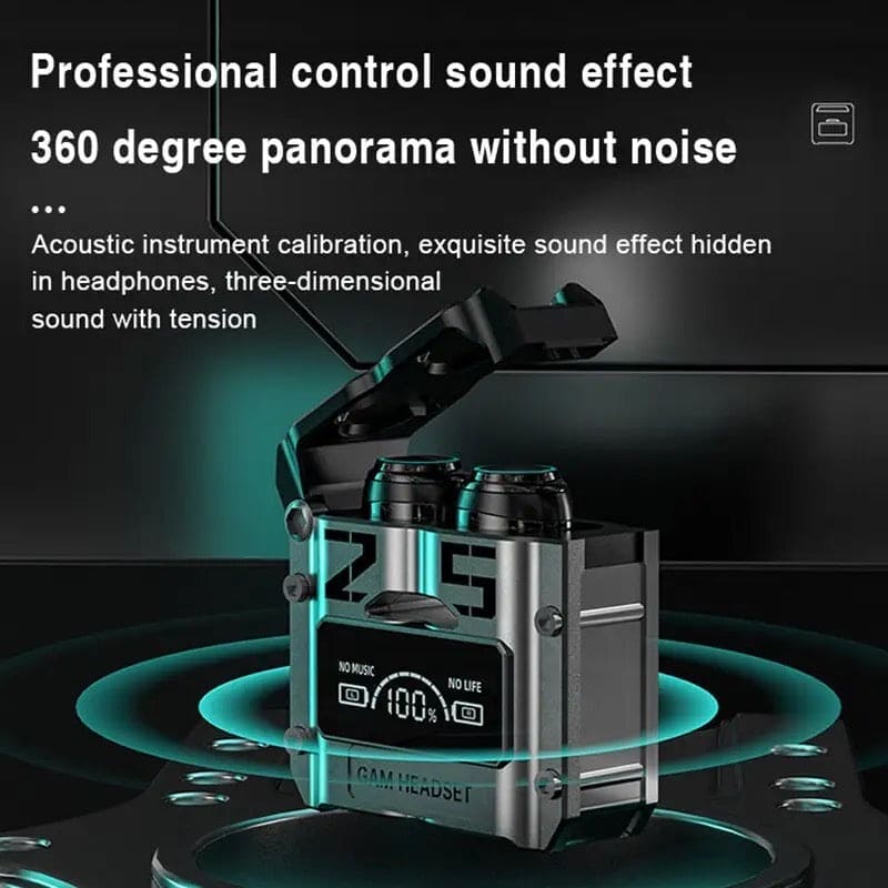 M25 Gaming Wireless Earbuds, TWS Wireless Headphones Earphones, Bluetooth Touch Control Noise Reduction Stereo Earbuds, Stereo Sports Waterproof Earbuds With MIC