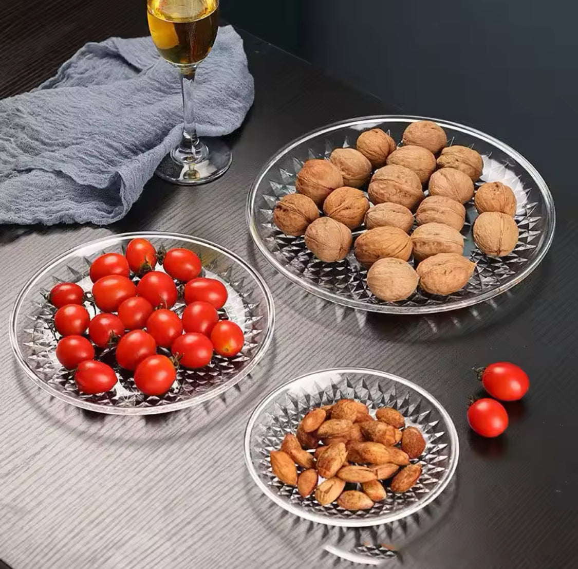 Acrylic Round Circle Candy Dish With Lid, Transparent Dried Fruit Box, Serving Fruit Tray With Glass Acrylic Lid, Cake And Cookies Plate With Transparent Lid