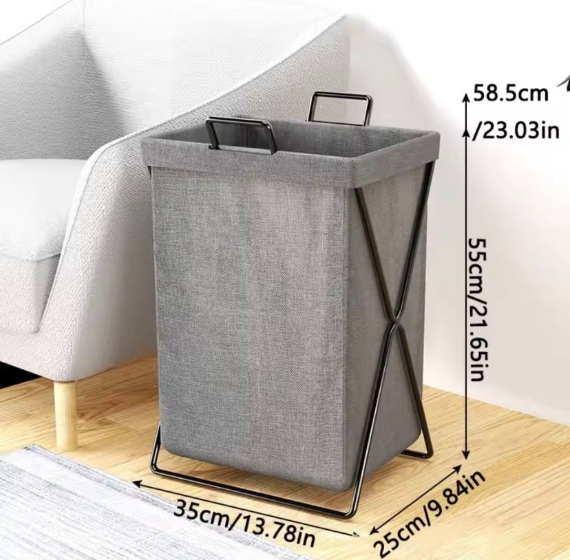 Large Capacity Foldable Iron Frame Laundry Basket, Waterproof Dirty Clothes Storage Basket, Laundry Hamper