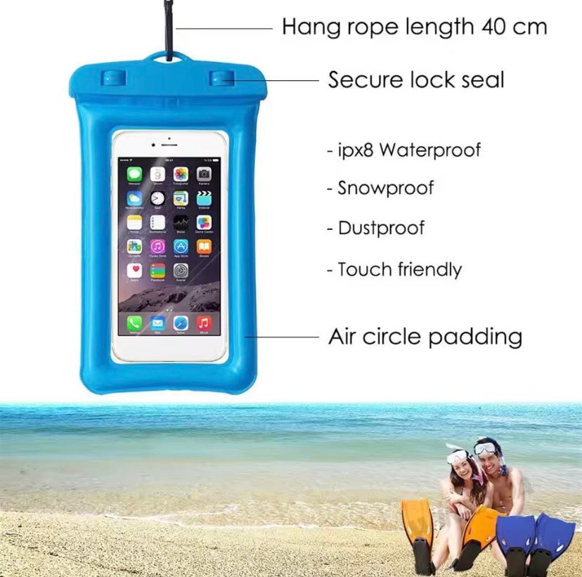 Transparent Waterproof Airbag Phone Pouch, Touch Screen Phone Cover Bag, Waterproof Mobile Protector Cover