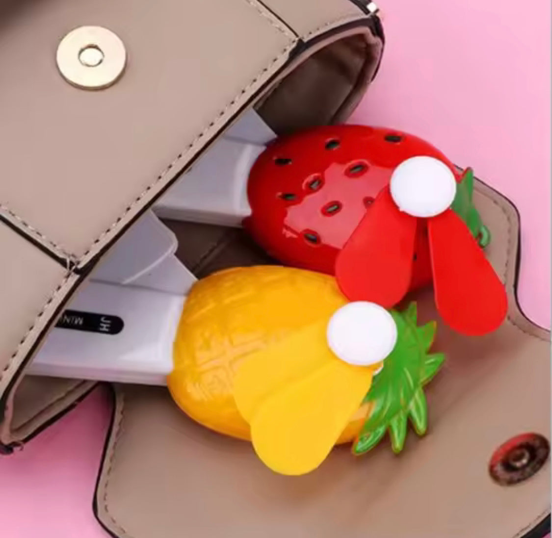Fruit Shaped Mini Plastic Handheld Fan, Children's Student Fan, Portable Hand Cool Mini Fan, Manual Press Summer Cooling Essential