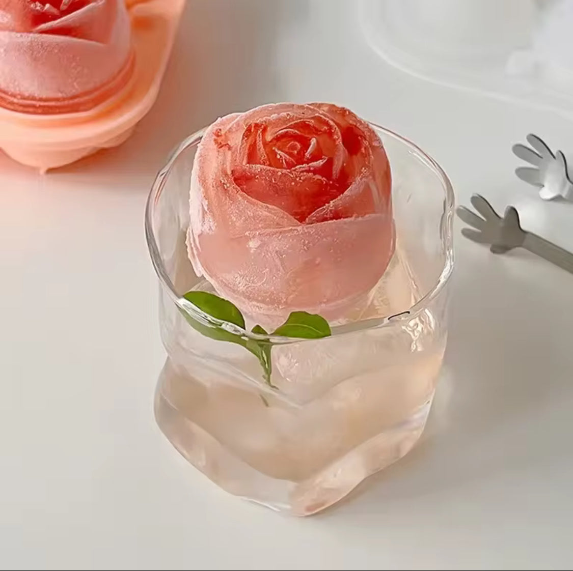 Silicone Rose Ice Mold, Flower Shaped Ice Mold, Silicone Big Ice Ball Maker