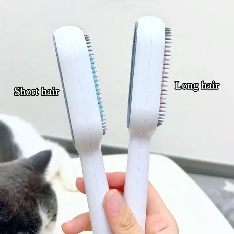 Pet Grooming Brush, Clothes Fuzz Shaver, 4 in 1 Pet Cleaning Hair Removal Comb, Travel Brush for Removing Pet Hair in Cloth, Self Slicker Cleaning Brush, Multifunctional Cat Dog Comb, Floating Hair Sticky Remover, Universal Pet Knots Remover
