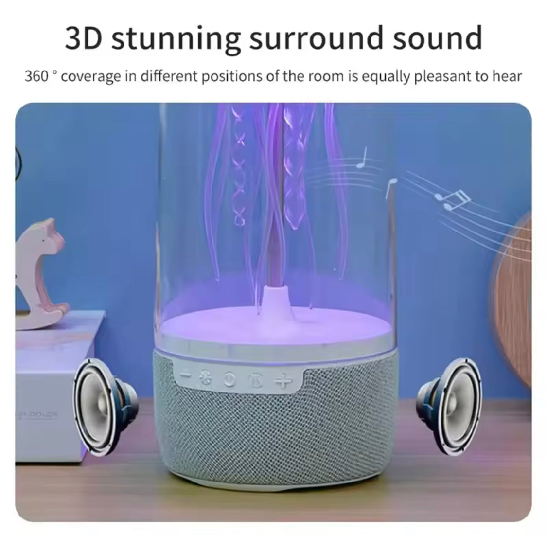Colorful Jellyfish Lamp With Bluetooth Speaker, Floating Jellyfish Speaker, Portable Bluetooth Speaker